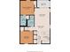 Two bedroom floor plan with kitchen, living room and balcony at 598 Blue Stem Dr. # 52D, Pawleys Island, SC 29585