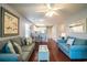 Open living area with hardwood floors, comfortable seating, and dining area at 598 Blue Stem Dr. # 52D, Pawleys Island, SC 29585