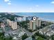 Aerial view showcasing condo's beachfront location and proximity to local attractions at 7500 Ocean Blvd. N # 6010, Myrtle Beach, SC 29572