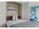 Murphy bed with built-in storage and artwork at 7500 Ocean Blvd. N # 6010, Myrtle Beach, SC 29572