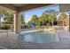 Community pool with surrounding lounge chairs and patio at 7500 Ocean Blvd. N # 6010, Myrtle Beach, SC 29572