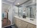Double vanity bathroom with a large mirror and plenty of storage at 300 Shorehaven Dr. # I-2, North Myrtle Beach, SC 29582