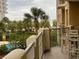 Balcony with ocean view and seating at 9994 Beach Club Dr. # 103, Myrtle Beach, SC 29572