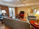Spacious living area with sofa, chairs, and large TV at 9994 Beach Club Dr. # 103, Myrtle Beach, SC 29572
