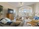 Living room with water views and comfortable seating at 4519 N Plantation Dr. # X-9, Little River, SC 29566