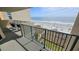 Balcony overlooks the beach and ocean at 501 S Ocean Blvd. # 601, North Myrtle Beach, SC 29582