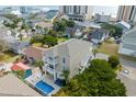 Elevated view of a beach house with a pool at 1010 Perrin Dr., North Myrtle Beach, SC 29582