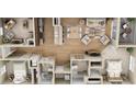 Two-bedroom, two-bath floor plan with open living area at 35 Delray Dr. # 1-D, Murrells Inlet, SC 29576