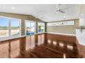 Spacious living area with hardwood floors and water views at 410 N 28Th Ave. N, North Myrtle Beach, SC 29582