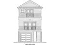 Architectural drawing of the front elevation of a two-story house at 113A 12Th Ave. S, Surfside Beach, SC 29575