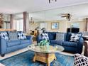 Living room with comfortable sofas and coffee table at 1401 S Ocean Blvd. # 1001, North Myrtle Beach, SC 29582
