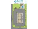 Aerial view of Dunes Marketplace, showing building layout, pool, and parking at 5200 N Kings Hwy. # 2-E, Myrtle Beach, SC 29577