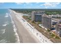 Aerial view of resort, beach, and ocean at 4800 South Ocean Blvd. # 1114, North Myrtle Beach, SC 29582