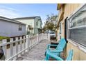Relaxing deck with teal chairs, overlooking a neighborhood at 6001 - M-58 S Kings Hwy., Myrtle Beach, SC 29575