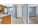 Interior view of entryway, with kitchen and living room at 1301 Pridgen Rd. # 105, Myrtle Beach, SC 29577