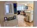 Bright living room with an open floor plan and hardwood floors at 351 Lake Arrowhead Rd. # 20-179, Myrtle Beach, SC 29572