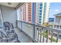 Balcony with ocean and building views at 3401 N Ocean Blvd. # 306, North Myrtle Beach, SC 29582