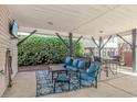 Covered patio with seating and grill at 6001-1889 S Kings Hwy., Myrtle Beach, SC 29575
