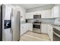 Modern kitchen featuring stainless steel appliances and granite countertops at 5801 Oyster Catcher Dr. # 432, North Myrtle Beach, SC 29582