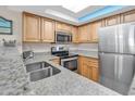 Well-equipped kitchen with stainless steel appliances at 5308 N Ocean Blvd. # 812, Myrtle Beach, SC 29577