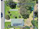 Overhead view showing property lines and surrounding area at 1024 Lakeside Dr., Surfside Beach, SC 29575