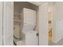 Stackable washer and dryer in a well-lit closet at 146 Scotch Broom Dr. # P-204, Little River, SC 29566