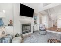 Living room with a gas fireplace and built-ins at 4396 Baldwin Ave. # 12, Little River, SC 29566