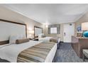 Hotel room with two double beds, TV and ocean view at 1105 Ocean Blvd. S # 412, Myrtle Beach, SC 29577
