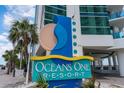 Ocean One Resort sign outside of the high-rise building at 107 S Ocean Blvd. # 1908, Myrtle Beach, SC 29577