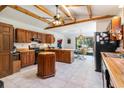 Kitchen with exposed wooden beams and skylights at 336 Piedmont Ave., Myrtle Beach, SC 29577