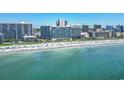 Aerial view of oceanfront highrises and beach at 205 N 74Th Ave. N # 1106, Myrtle Beach, SC 29572
