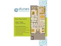 3 bed, 2 bath floor plan for unit D at Dunes Marketplace at 5200 N Kings Hwy. # 3-D, Myrtle Beach, SC 29577