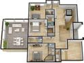 Two-story home featuring two bedrooms, two bathrooms, living room and dining area at 9793 Anchor Dr., Longs, SC 29568