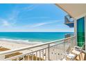 Stunning ocean view from a condo balcony, with two chairs to enjoy the vista at 300 N Ocean Blvd. # 1628, North Myrtle Beach, SC 29582