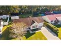 Single-story house with a shed, yard, and a small pool visible from above at 4490 Bradford Circle, Myrtle Beach, SC 29588