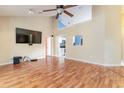 Bright living room with hardwood floors, high ceilings, and an open floor plan at 448 Blackberry Ln., Myrtle Beach, SC 29579