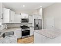 Modern kitchen with stainless steel appliances and granite countertops at 637 Woodside Dr., Conway, SC 29526
