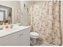 Bathroom with shower/tub combo and tropical decor at 4519 N Plantation Dr. # X-9, Little River, SC 29566