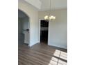 Dining room with chandelier and view into kitchen at Tbd11 Mineral Springs Rd., Conway, SC 29527