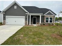 Gray siding house with a two-car garage and a well-maintained lawn at 158 Grissett Lake Dr., Conway, SC 29526