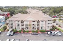 Aerial view of condo building and parking lot at 2805 N Ocean Blvd. # 301, Myrtle Beach, SC 29577