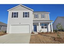 Two-story house with gray siding, white garage door, and landscaping at 193 Hadley Springs Ave, Longs, SC 29568