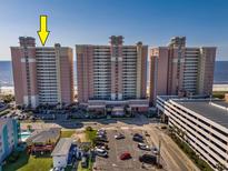 Oceanfront building, parking area, and surrounding neighborhood at 2701 S Ocean Blvd. # 903, North Myrtle Beach, SC 29582