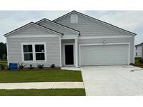 Newly built home with a gray exterior and a two-car garage at 728 El Pepino Loop, Longs, SC 29568