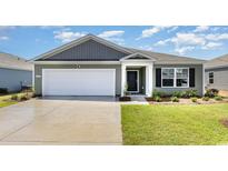 Charming one-story home with gray siding and a two-car garage at 1015 Garden Sprout Dr, Galivants Ferry, SC 29544
