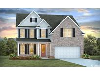 Two story brick home with a large garage and landscaping at 827 Hibernation Way, Conway, SC 29526