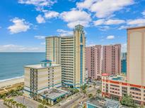 Aerial view of oceanfront high rise building at 2504 N Ocean Blvd. # 1736, Myrtle Beach, SC 29577