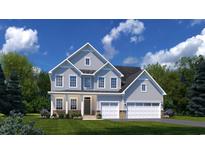 Two-story house with gray siding, three-car garage, and landscaped front yard at 731 Indigo Bay Circle, Myrtle Beach, SC 29579