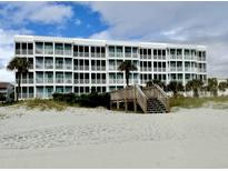 Beachfront building with beach access steps at 9580 Shore Dr. # 303, Myrtle Beach, SC 29572