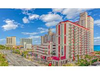 Aerial view of oceanfront high rise building at 5308 N Ocean Blvd. # 1115, Myrtle Beach, SC 29577